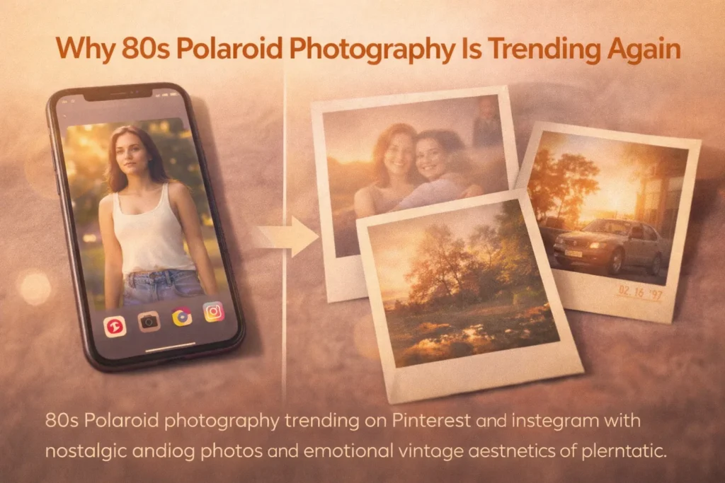 80s Polaroid photography trending on Pinterest and Instagram with nostalgic analog photos and emotional vintage aesthetics